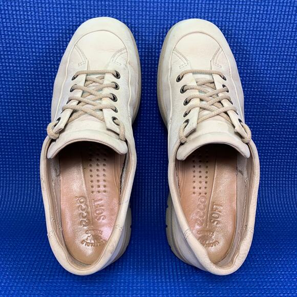 🔴 ECCO Soft Vegetable Tanned Women`s Size 7 Beige Comfort Shoes Sneakers - Picture 6 of 7